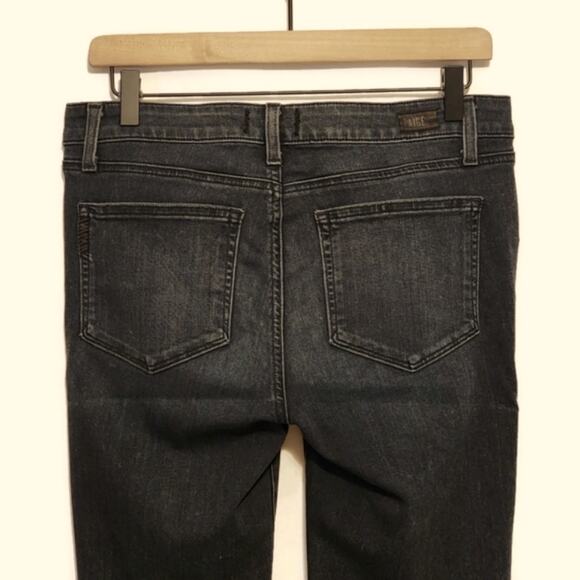 PAIGE Verdugo Mid Rise Ankle Crop Stretch Black Smoke Skinny Jean Size 27 - Picture 8 of 13